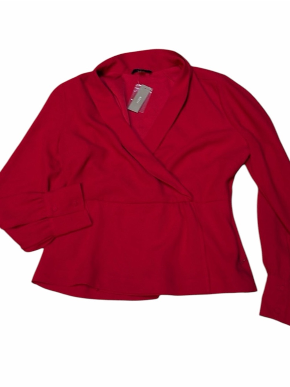 J. Crew Bright Red Wrap Top